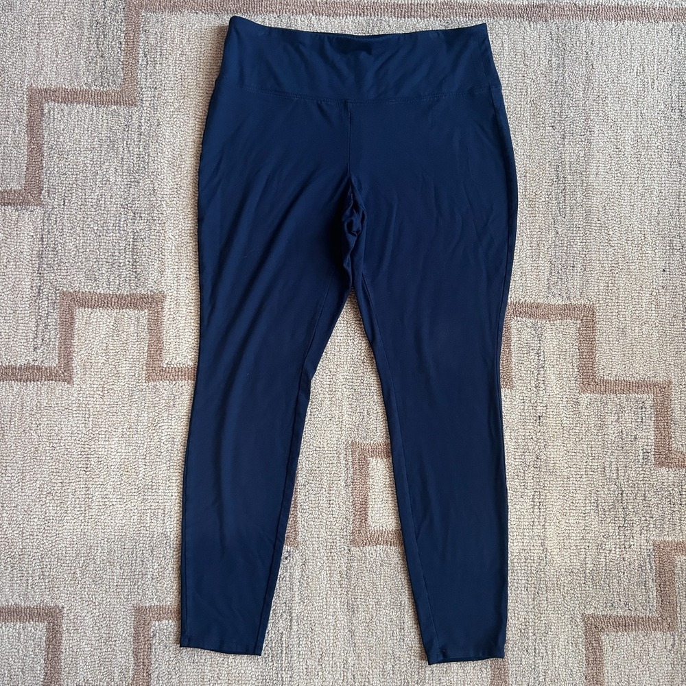 J Jill Wearever Ankle Leggings Navy Blue Yoga Stretch Activewear Pants M
